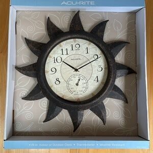 AcuRite | Indoor/Outdoor Sun Clock with Thermometer 19-inch
